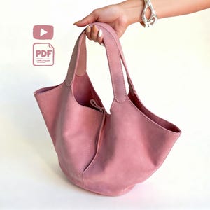 Leather Tote Bag Sewing Pattern PDF: DIY Tote Purse Template (Instant Download)