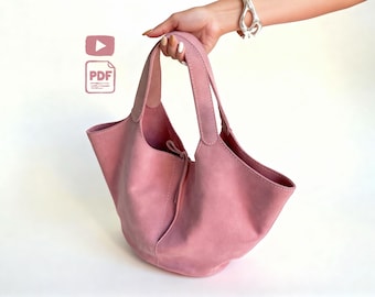 Leather Tote Bag Sewing Pattern PDF: DIY Tote Purse Template (Instant Download)
