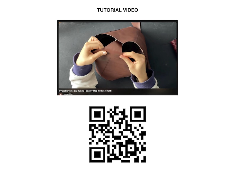 Leather Bag Pattern: DIY Hobo Purse Sewing Template (PDF Pattern) image 10