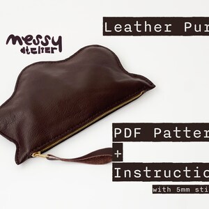 DIY Leder Geldbörse Schnittmuster Abnehmbarer Beutel PDF Schnittmuster LeatherCraft Anleitung DIY Geschenk für Mutter Geschenk für Tochter einfach Anfänger Projekt