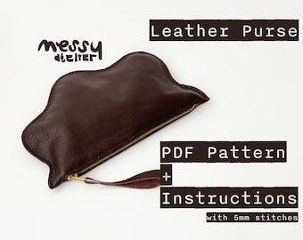 DIY Leather Purse Pattern: Detachable Pouch (PDF Pattern)