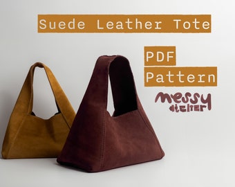 Suede Mini Tote Bag Leather Pattern: DIY Handbag (PDF Pattern)