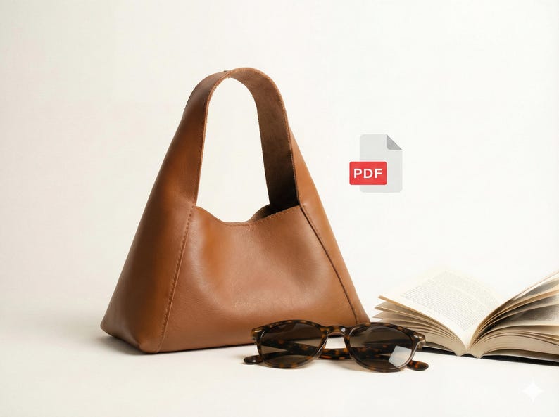 Leather Bag Pattern: DIY Small Hobo Purse Sewing Template (PDF Pattern) image 1