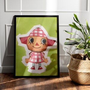 Ilustración lámina print Animal Crossing Wild World aldeana femenina game cube low poly imagen 2