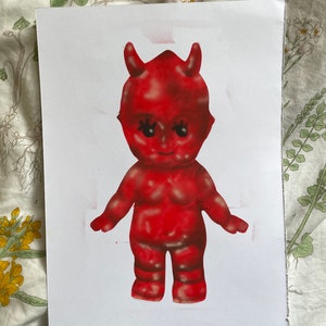 Lámina A4 ilustración kewpie diablito