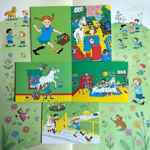 The Adventures of Pippi and her Friends #1, 5-postcard set or individual postcards (Ingrid Vang Nyman, Hjelm Förlag AB)