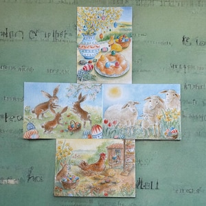 Ein Hauch von Frühling - zauberhafte Ostergrüße, 4er-Postkarten-Set (Dorle Schausbreitner, TAURUS Kunstkarten)