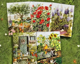 Postcard set #1 by Inge Löök: Magical garden motifs for greetings and congratulations (Inge Löök, art postcards TAURUS)