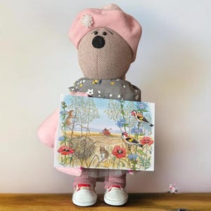 Tiere am Feldrand beobachten Feldarbeiten (Molly Brett, Kunstpostkarten TAURUS)