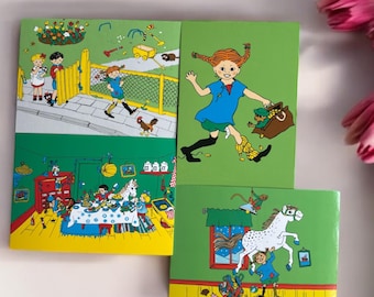The Adventures of Pippi and her Friends #1, set of 4 postcards or individual postcards (Ingrid Vang Nyman, Hjelm Förlag AB)
