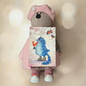 Coq sur un bâton (Blue Cats par Rina Zeniuk, MyMagicard)