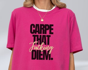Spring Vacation shirt, Classic NEON beach Tshirt, Carpe Diem slogan tee, Spring Break gift for her, Positive affirmation shirt Seize the day