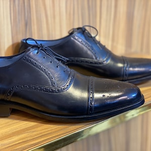 Men&#39;s Handcrafted original leather lace up oxford brogue cap toe shoes, leather sole shoes, formal office wedding party dress leather shoes