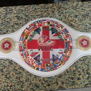 Customise WBC union boxing championship replica belt, world boxing council full size adult belt, 2mm/4mm gold plated wrestling gifted belt