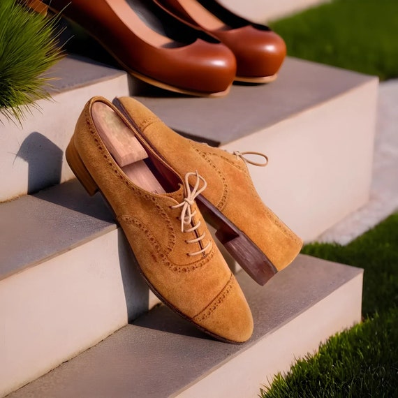 Chaussures derby en cuir suede marron faites a la main pour hommes chaussures a semelle en cuir chaussures habillees pour mariage de bureau personnaliser les chaussures en cuir pour hommes Etsy