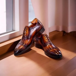 Sapatos masculinos de couro italiano feitos à mão, sapatos italianos, sapatos com sola de couro, sapatos formais para casamento no escritório, sapatos para festa, sapatos personalizados para homens