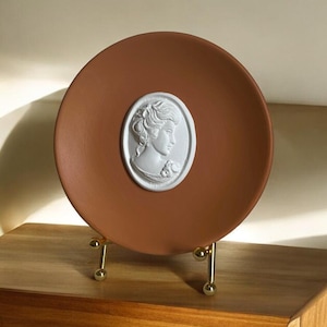 Decorative Plate With Intaglio, Ancient Art Decor Plate, Intaglio Art Plaster