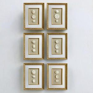 Conjunto de parede para galeria de arte em talhe-doce, Decoração de arte antiga, Arte em talhe-doce