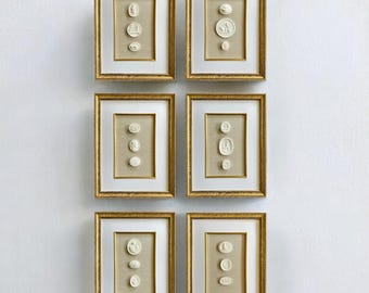 Intaglio art gallery wall set , Ancient art decor, Intaglio art