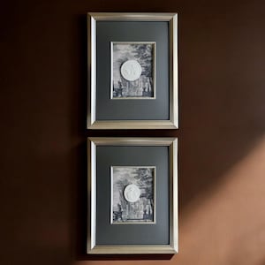 Conjunto de parede de galeria de arte em talhe-doce, decoração de arte antiga, arte em talhe-doce