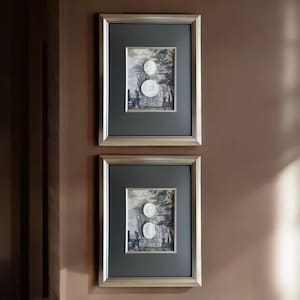 Conjunto de parede de galeria de arte em talhe-doce, decoração de arte antiga, arte em talhe-doce