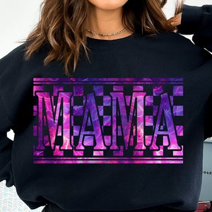 Retro geruit mama-ontwerp, Mom Life SVG PNG (digitale download)