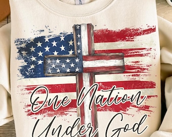 Patriotic Christian PNG: American Flag Cross, 4th of July (Digital Download)