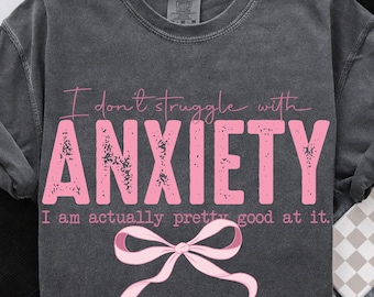 Funny Anxiety Quote Svg Png, Witty Mental Health Design (Digital Download)