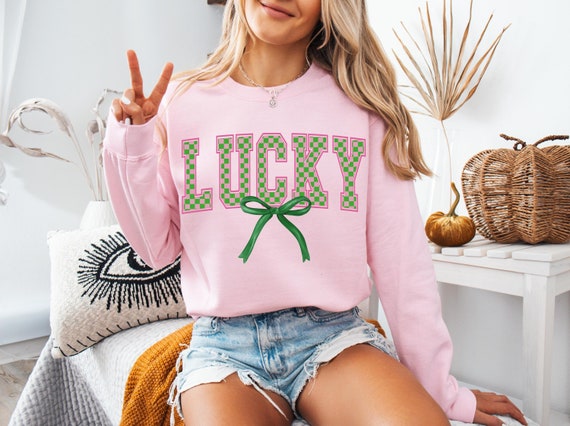 Retro Checkered Lucky St Patrick's Day Coquette Png, St Patricks day png, Lucky png, St Patrick, St Pattys day png, Retro St Patrick day png
