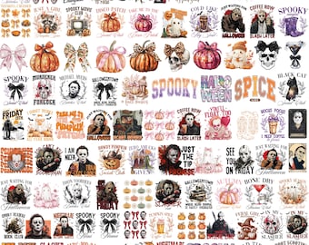 Retro Halloween Bundle PNG, Horror Designs (Digital Download)