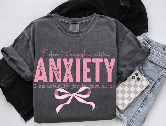 Funny Anxiety Quote Svg Png, Witty Mental Health Design (Digital Download)