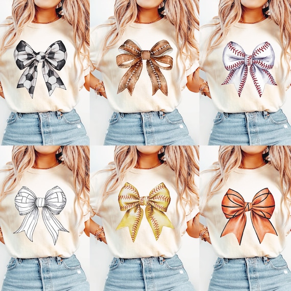 Sports Coquette Bow PNG Bundle, Game Day Graphics (Digital Download)