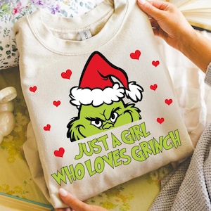 Just A Girl Who Loves Grich SVG PNG | Santa Grinch Christmas Holiday Grichmas Svg Clipart | Christmas Vector Clipart Merry Grimchmas