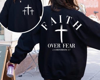 Faith Over Fear Christian PNG | Bible Verse Shirt (Sublimation File)