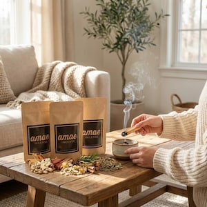 Lose botanische aromatische Harzmischung.- Handgefertigtes Trio-Set auf pflanzlicher Basis