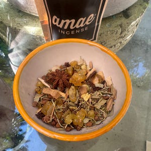 Amae Incense Original Herbs Resin and Essences Mix- Premium Frankincense, Sandalwood Essence & Kosher Herbs - Wealth Manifestation