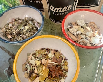 Handgefertigtes Räucherharz-Trio: Copal, Frankincense, Palo Santo - Pflanzliche Aromatherapie