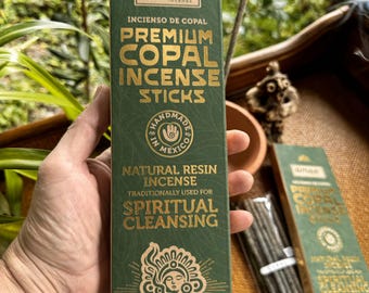 Bâtonnets d'encens de copal blanc du Mexique : Arôme maya de qualité supérieure, trempés à la main