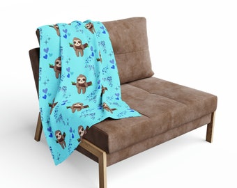 cute sloth Fleece Blanket