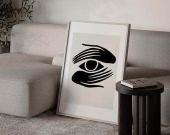 Abstract Eye Art – Hand Drawn Minimalist Eye Design – Printable Wall Art – Eye Artwork Print – Digital Download | 116