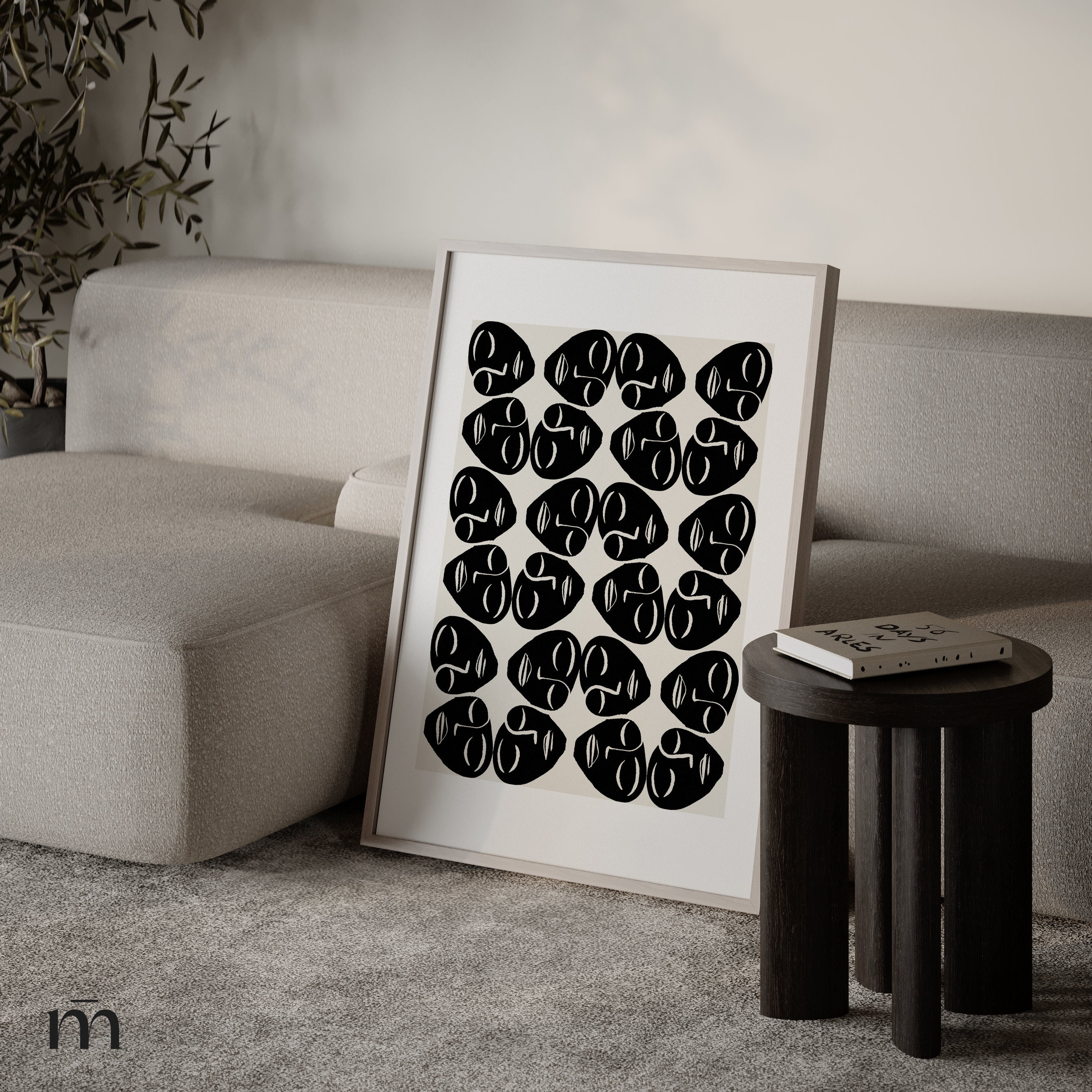 Black and White Abstract Art Print – Modern Minimalist Poster – Printable Wall Decor – Digital Download | 214