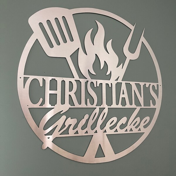 Wandschild BBQ Metall PERSONALISIERT