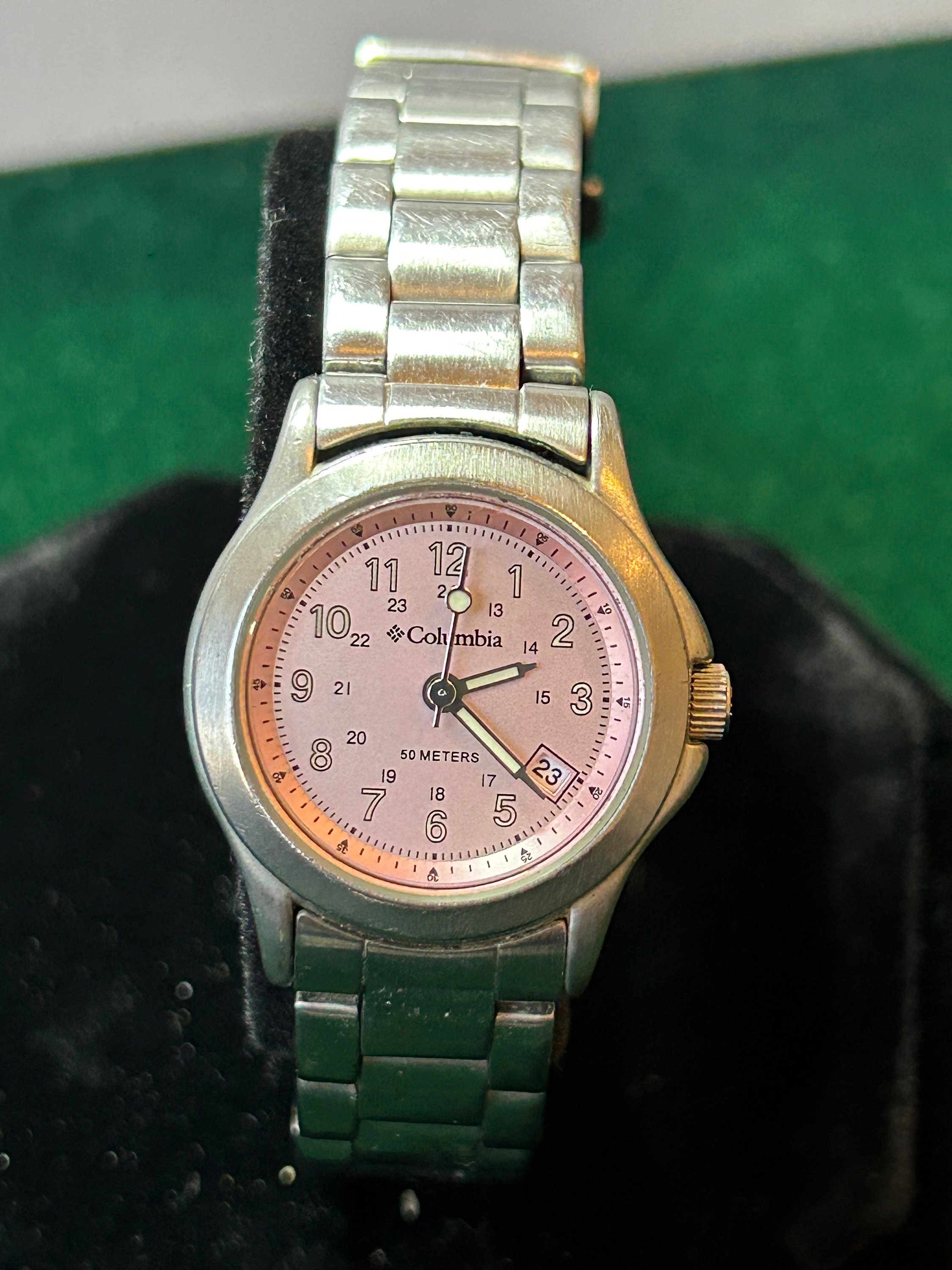 Reloj Columbia CL 1291 para mujer de 27 mm con pulsera de acero y esfera rosa no probado Etsy Espana