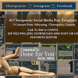 Chiropractic Social Media Bundle of Editable Templates