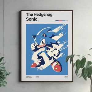 Poster retrogaming di Sonic, Sonic running, poster di Sonic, Super smash bros, stampa d'arte di Sonic, arte da parete vintage - download digitale