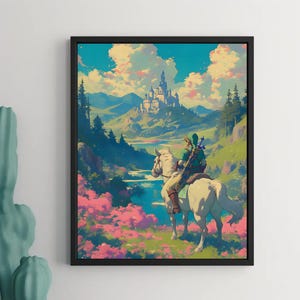 Enlace de zelda lágrimas del reino, cartel de videojuego, BOTW, leyenda de zelda, cartel de zelda, arte de pared imprimible, arte del dormitorio, decoración del hogar
