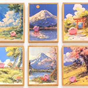 Poster della terra dei sogni di Kirby, viaggio di Kirby in Giappone, stampa d'arte carina kirby, poster anime Kirby, arte della parete stampabile, arte Kirby, arredamento per la casa giapponese