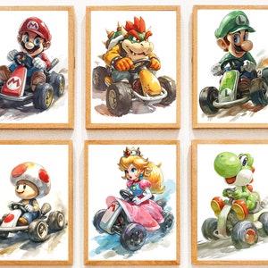 マリオカート ポスター、スーパー マリオ アート、ゲーム ポスター、印刷可能な壁アート、寝室の壁アート、マリオとルイージのポスター、デジタル プリント、マリオ ポスター