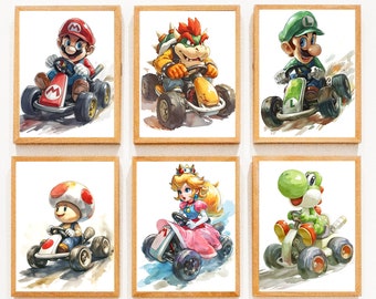 Mario kart poster, Super mario art, Gaming Poster, Printable Wall Art, Bedroom Wall Art, Mario and luigi poster, digital print, Mario poster