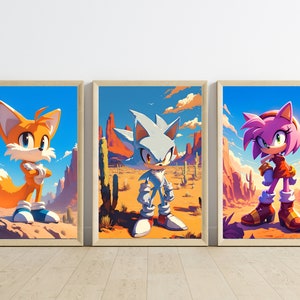 Sonic the Hedgehog Poster, Knuckles Poster, Shadow Gaming Poster
